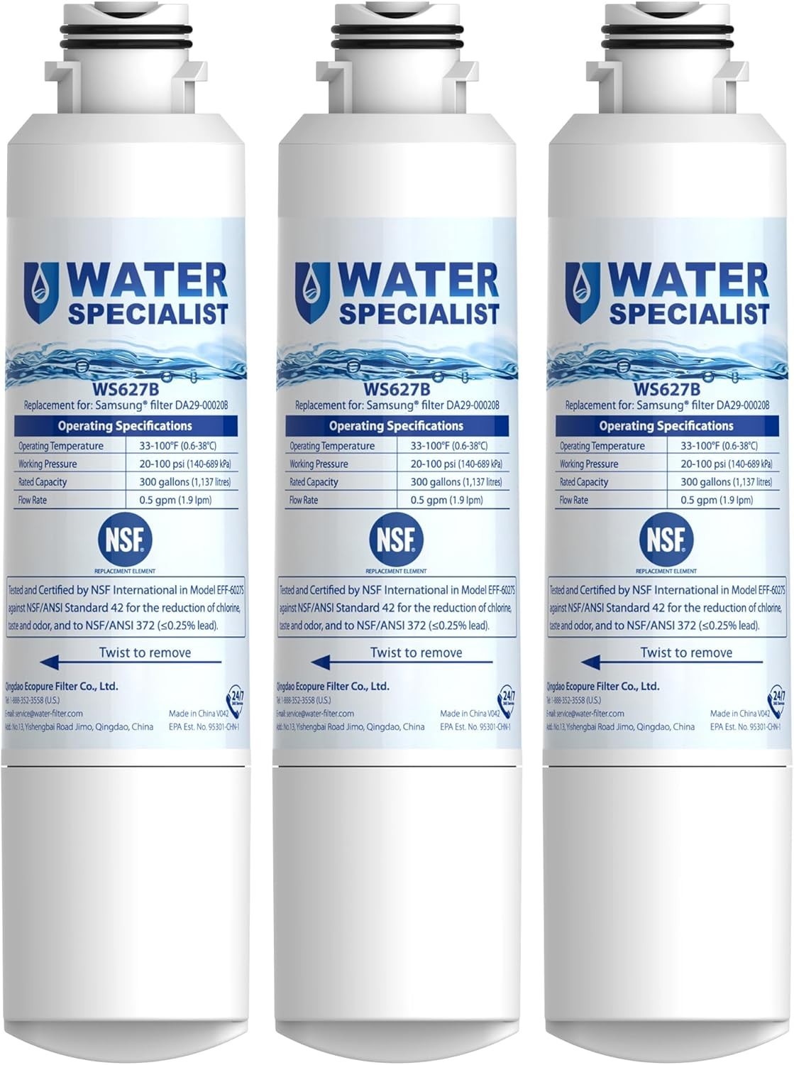 Waterspecialist DA29-00020B Replacement for Samsung Water Filter DA29-00020B（3）
