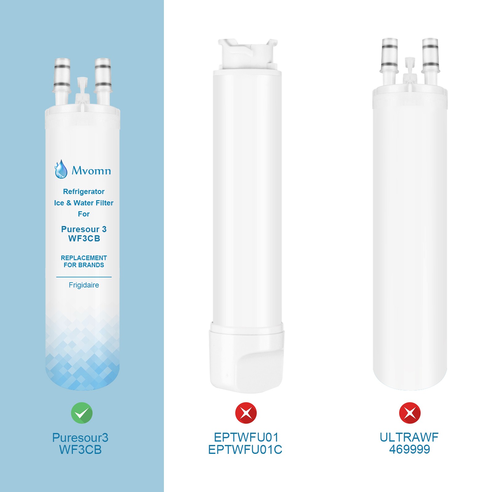 4 Pack Frigidaire WF3CB PureSource 3 Replacement Refrigerator Water Filter