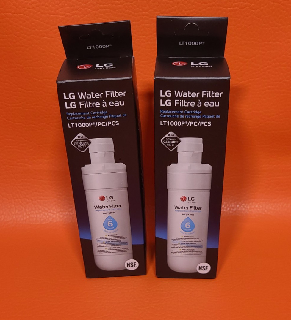 LG Refrigerator Water Filter Cartridge LT1000P PC PCS 0.5 GPM Lot of 2 Sealed