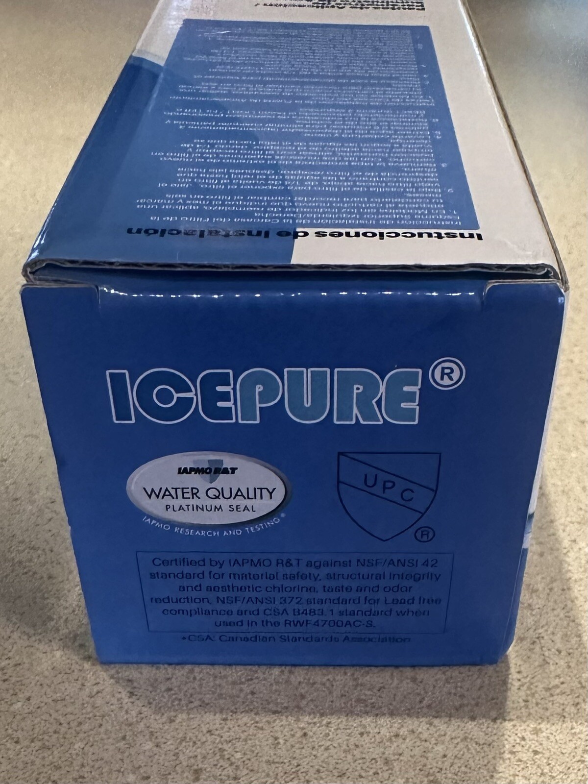 Refrigerator Water Filter, ICEPURE RWF4700AC, New, Replacement, Canister