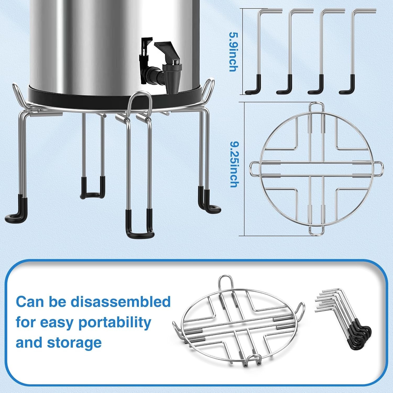 Gravity-Fed Water Filter System Stand, Detachable Stainless Steel Stand Compa…