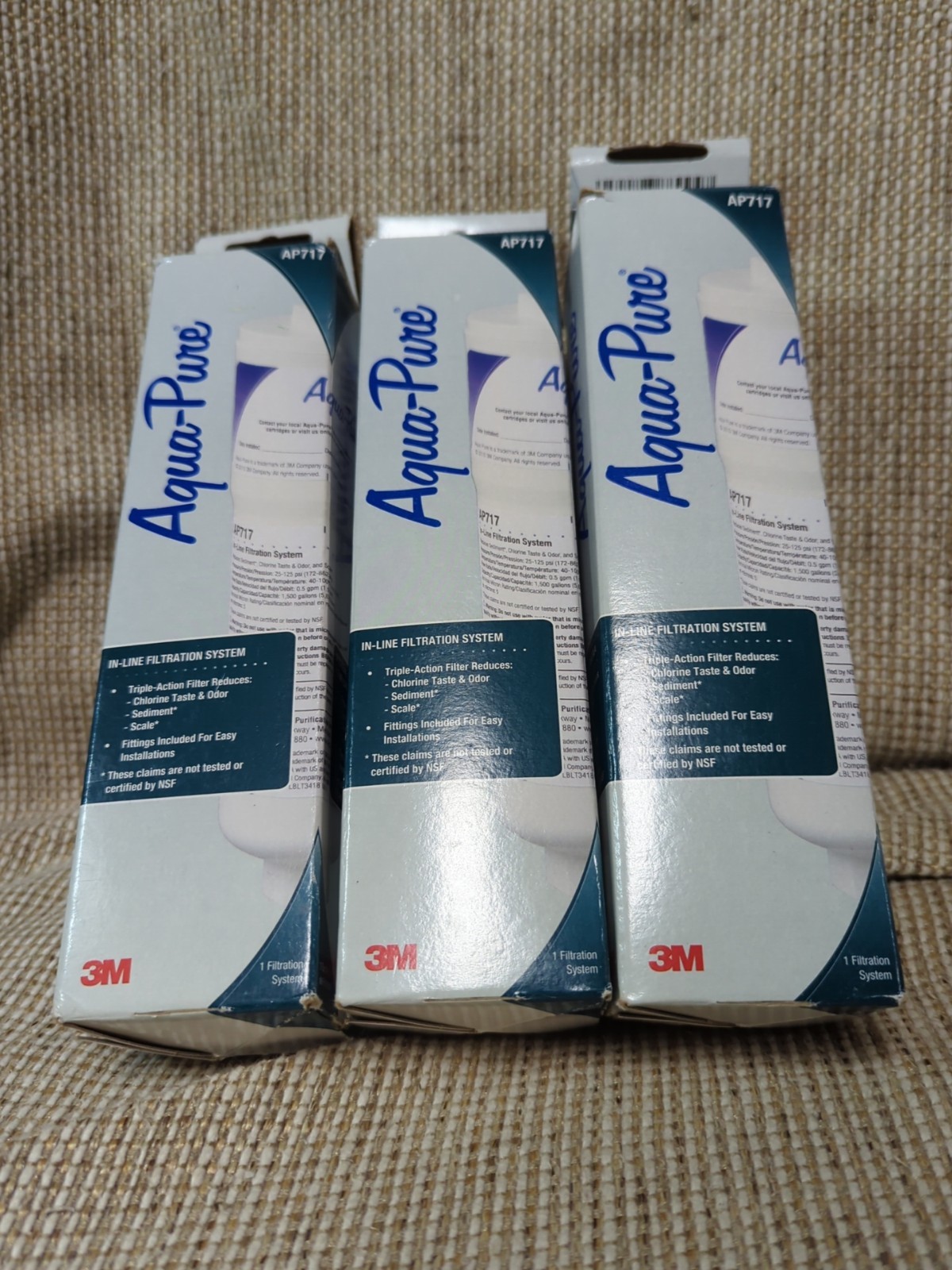 3-Pack Aqua-Pure AP717 Inline Water Filter for Refrigerator