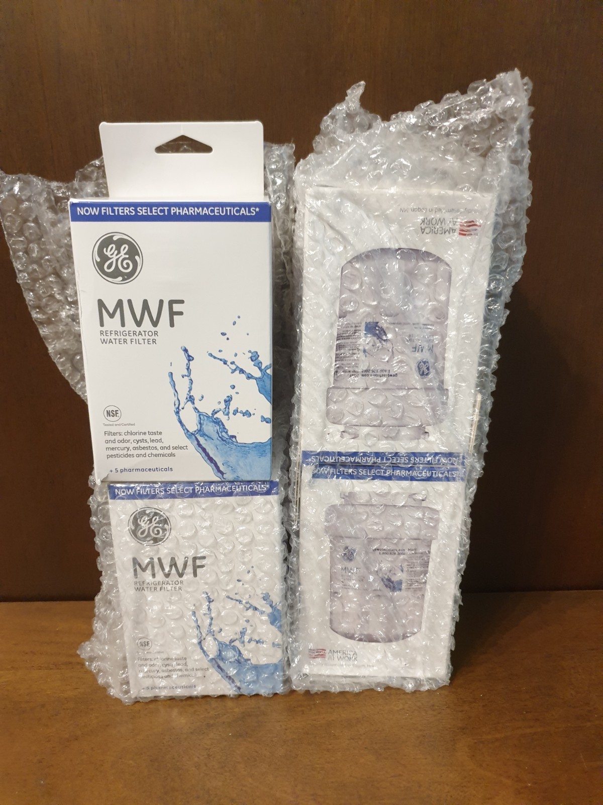 4 Authentic GE MWF SmartWater Refrigerator Water Filters – Quad Packs