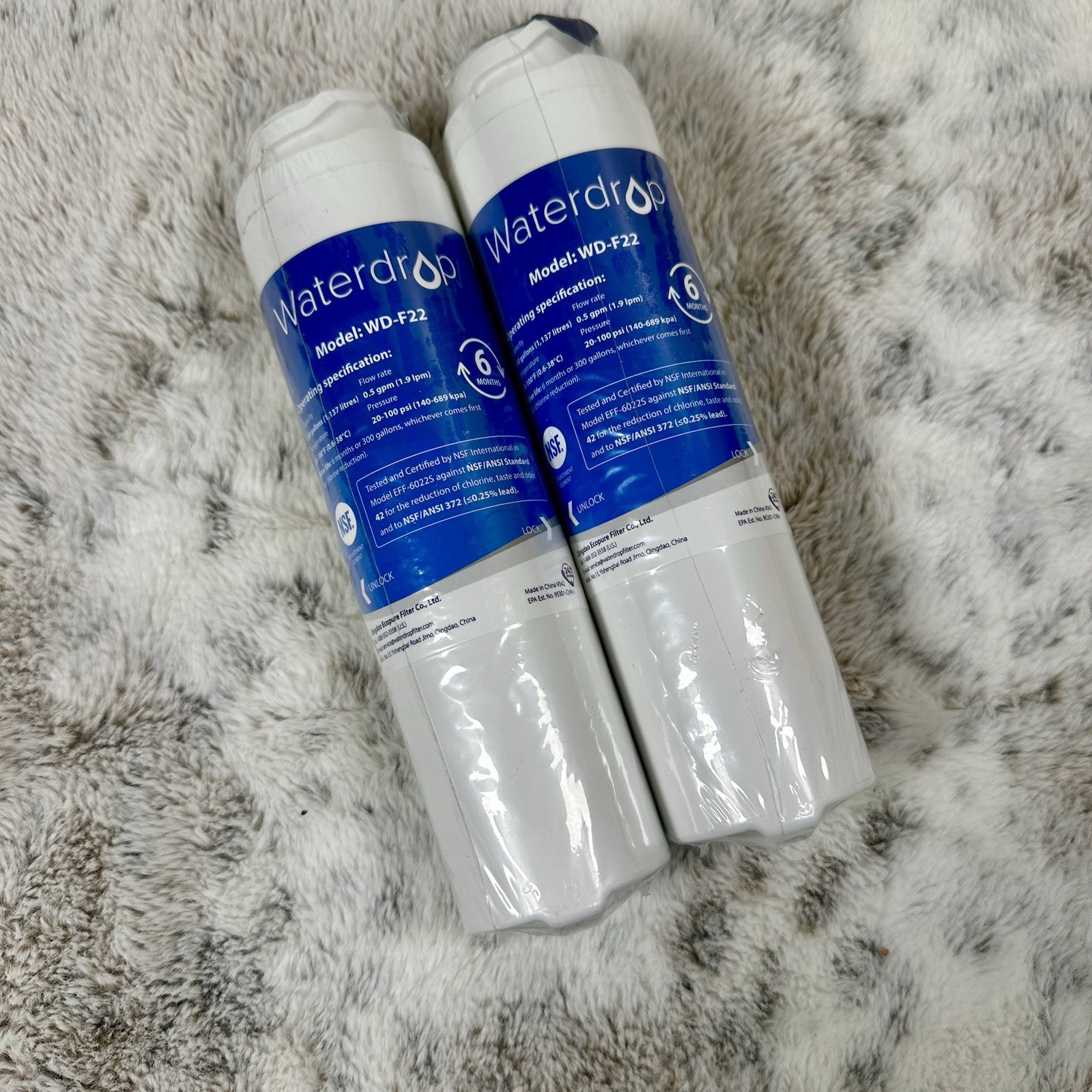 Waterdrop WD-F22 Water Filter 2pk – Sealed – Lasts 6 Months