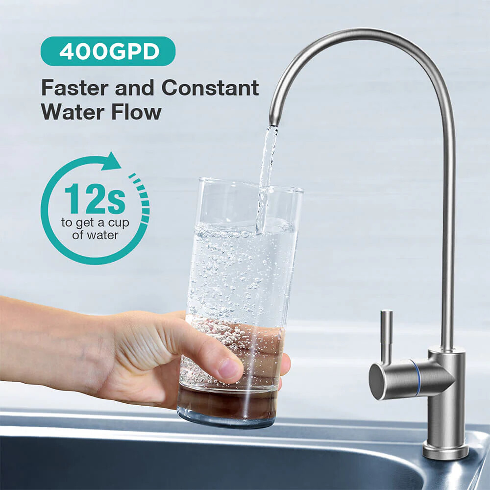 SimPure T1-400ALK 8 Stage 400GPD Undersink Tankless RO System w/Remineralization