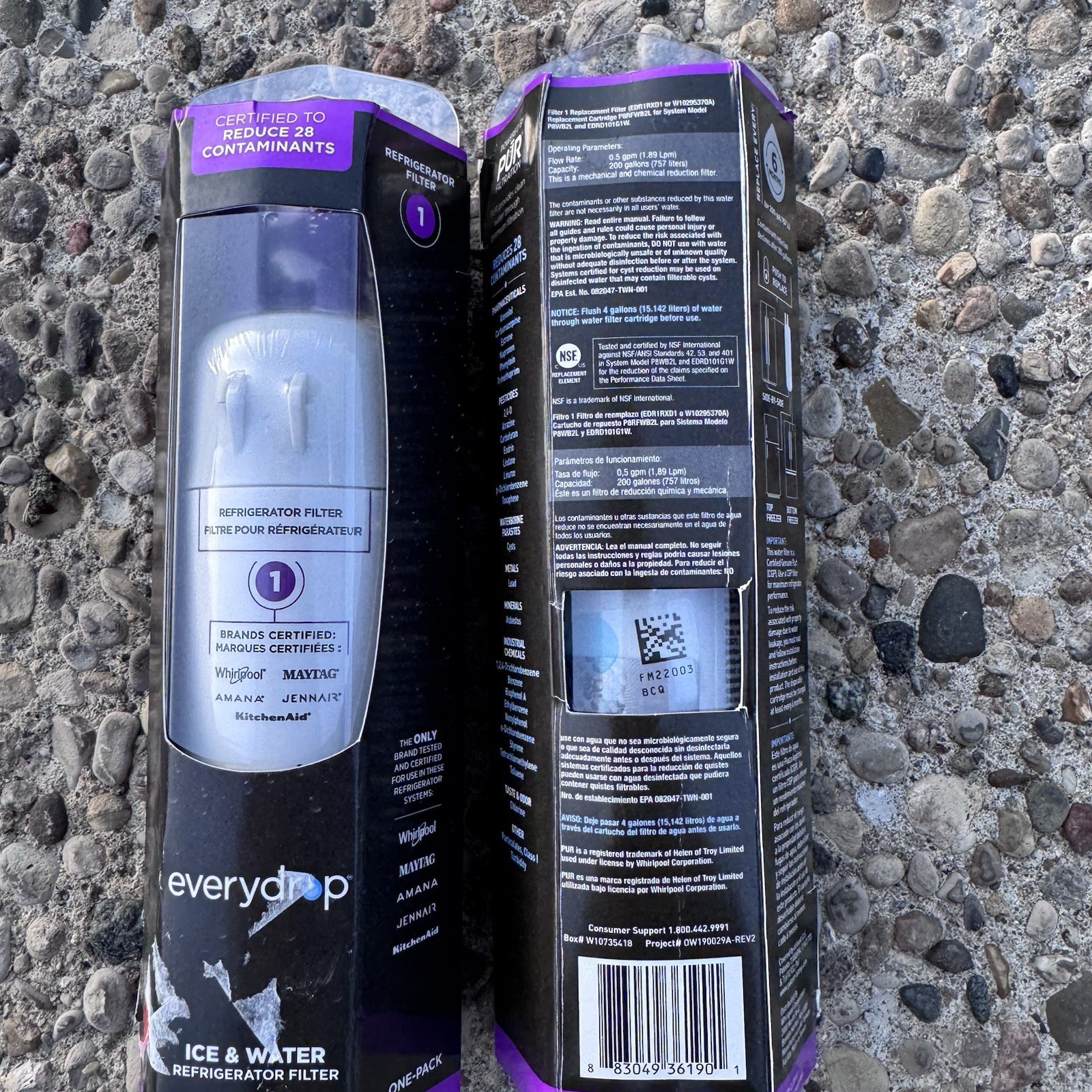 2 ΕVΕRYDROP ΕDR1RXD1 Refrigerator ICE Water Filter Replacement NEW Authentic