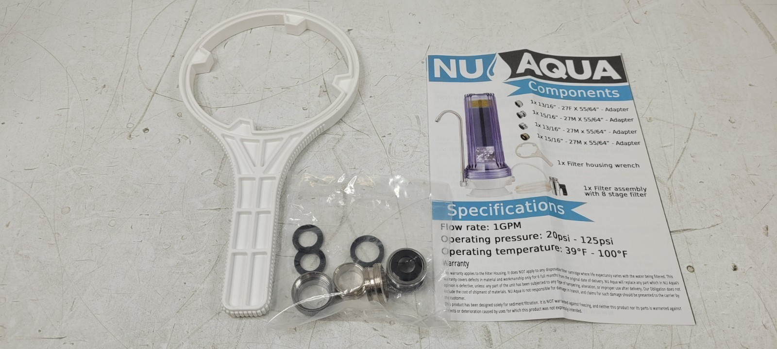 NU Aqua 8 Stage Alkaline Mineral Countertop Water Filter NEW