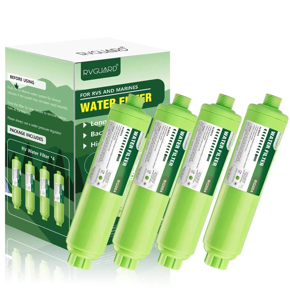 RV Water Filter 4 Pack – Reduces Bad Taste Odors Chlorine for RV & Marine