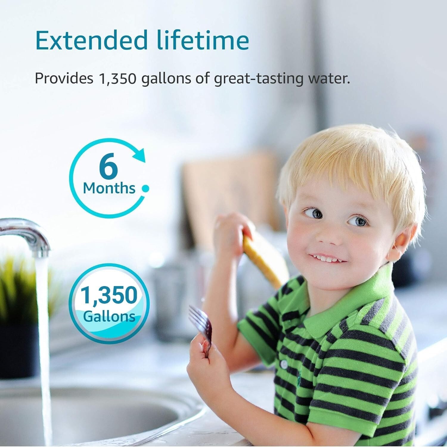 AQUA CREST FQK2J Under Sink Water Filter, Replacement for GE FQK2J