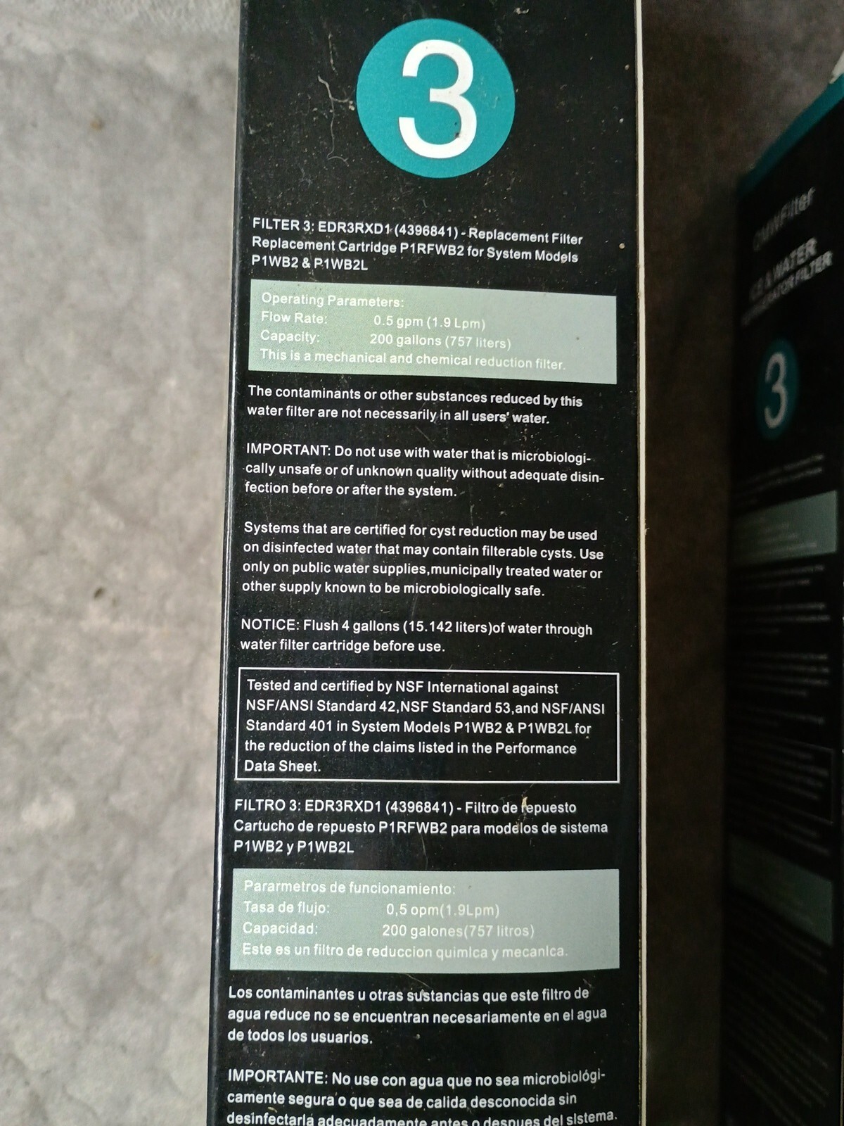 OMWFilter Ice & Water Refrigerator Filter #3 ΕDR3RXD1 4396841 4396710