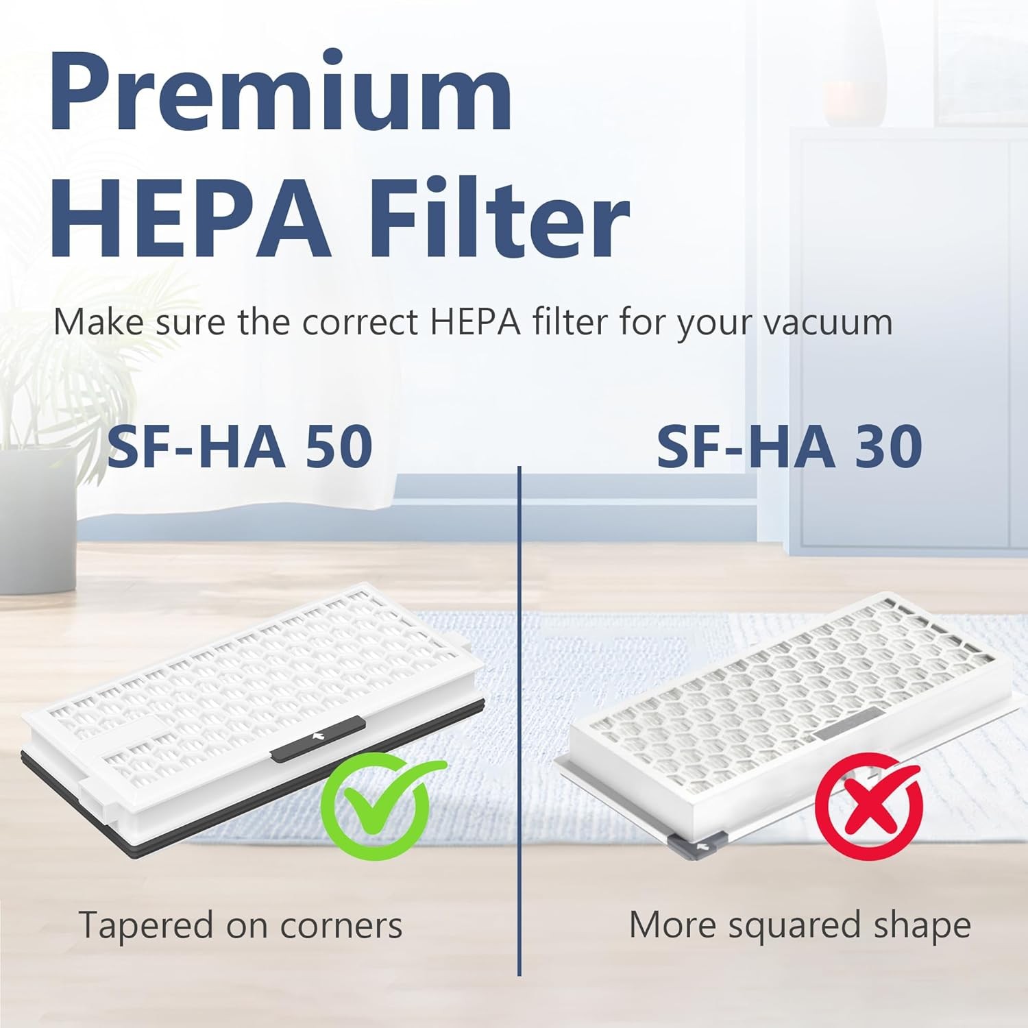 4 Packs Replacement Filters Compatible with Miele AirClean SF HA 50 Filter