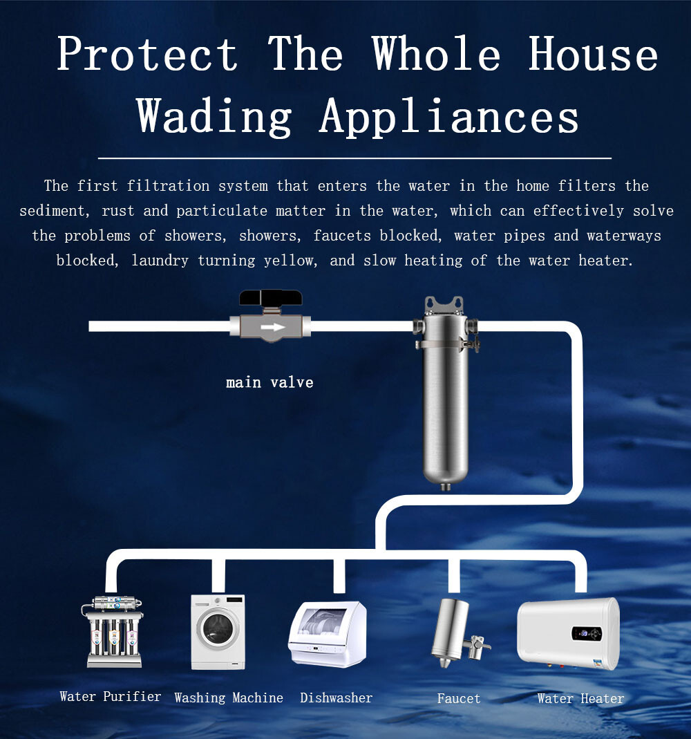 Stainless Steel High Flow Front Filter 1in Inlet Whole House Water Purification