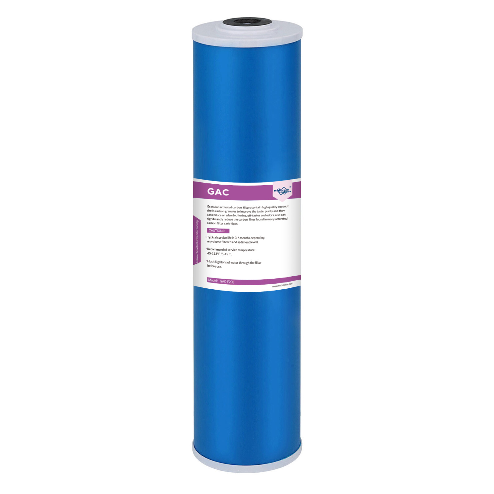 1 Pack 20″x4.5″ 5 Micron Big Blue GAC Carbon Water Filter Whole House Cartridges