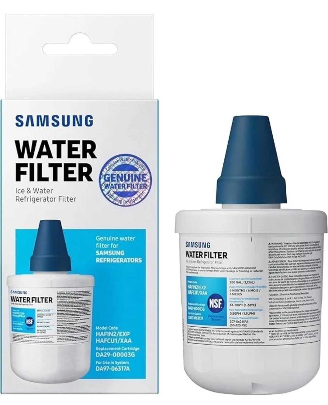 Samsung Genuine Filter for Refrigerator Water and Ice DA29-00003G Carbon Block