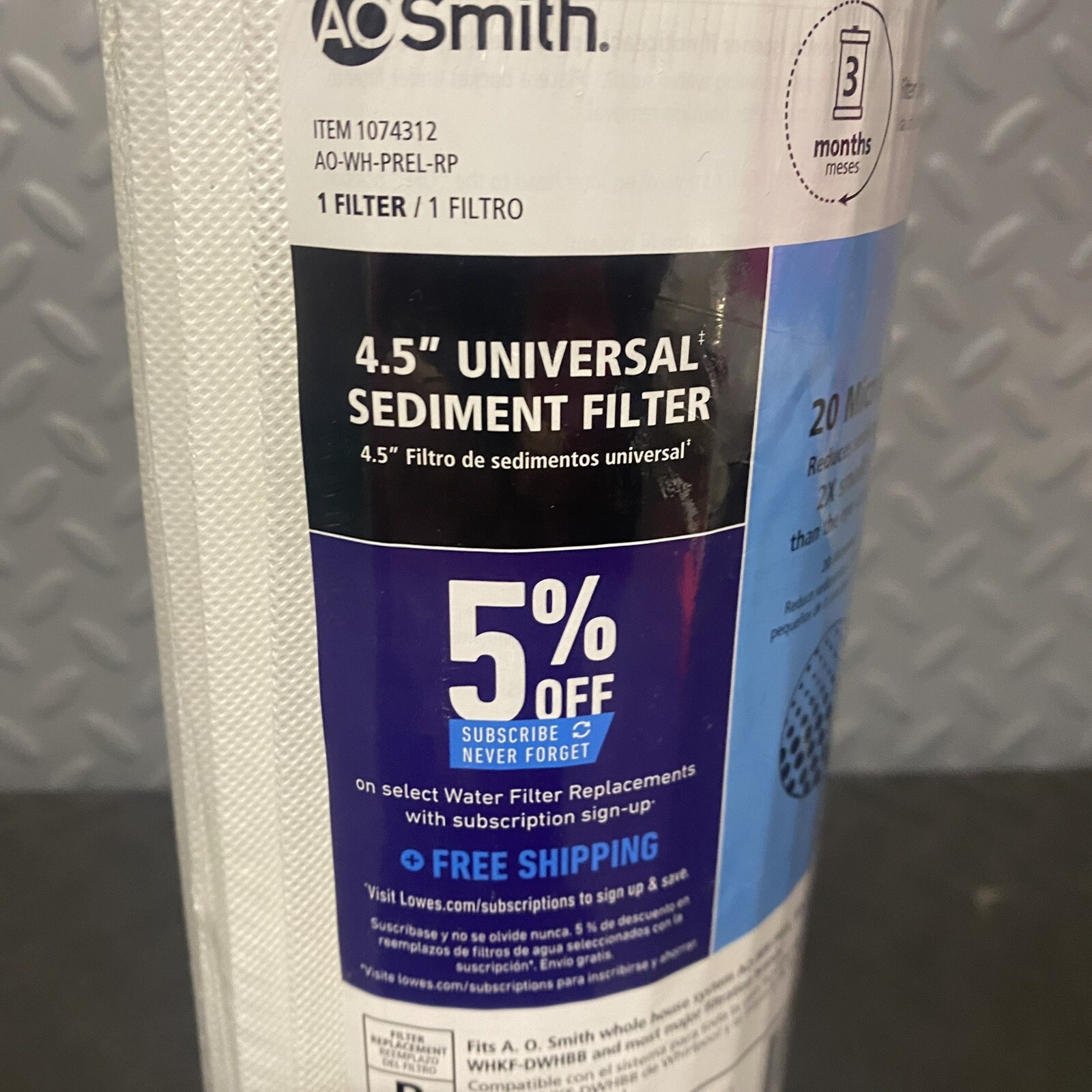 4.5″x10″ 20 Micron Sediment Water Filter Replacement Cartridge AO-WH-PREL-RP