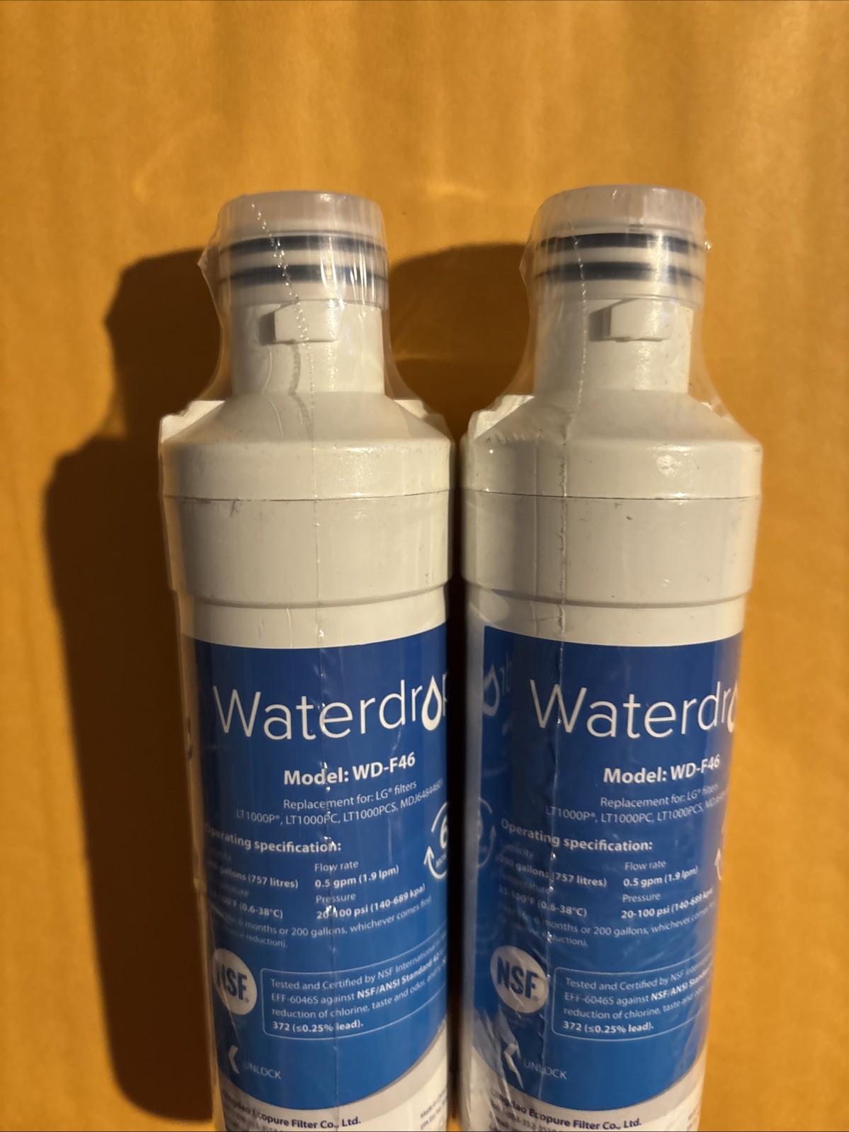 Quantity of 2: Waterdrop WD-F46 (Replacement for LT1000P) SEALED