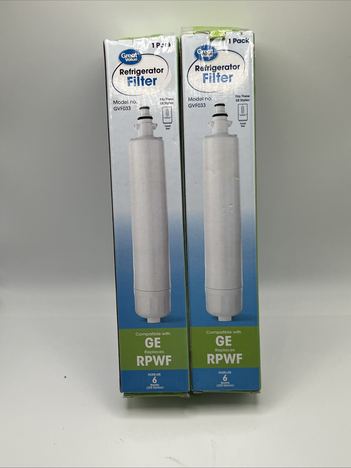 2 X Great Value Refrigerator Water Filter Replaces GE Model RPWF 6months 200 gal