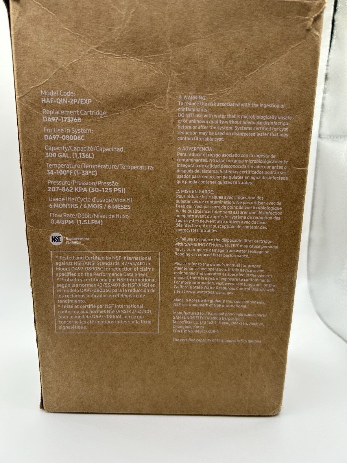 Samsung Genuine HAF-QIN/EXP DA97-17376B Refrigerator Water Filter 2 Pack OEM