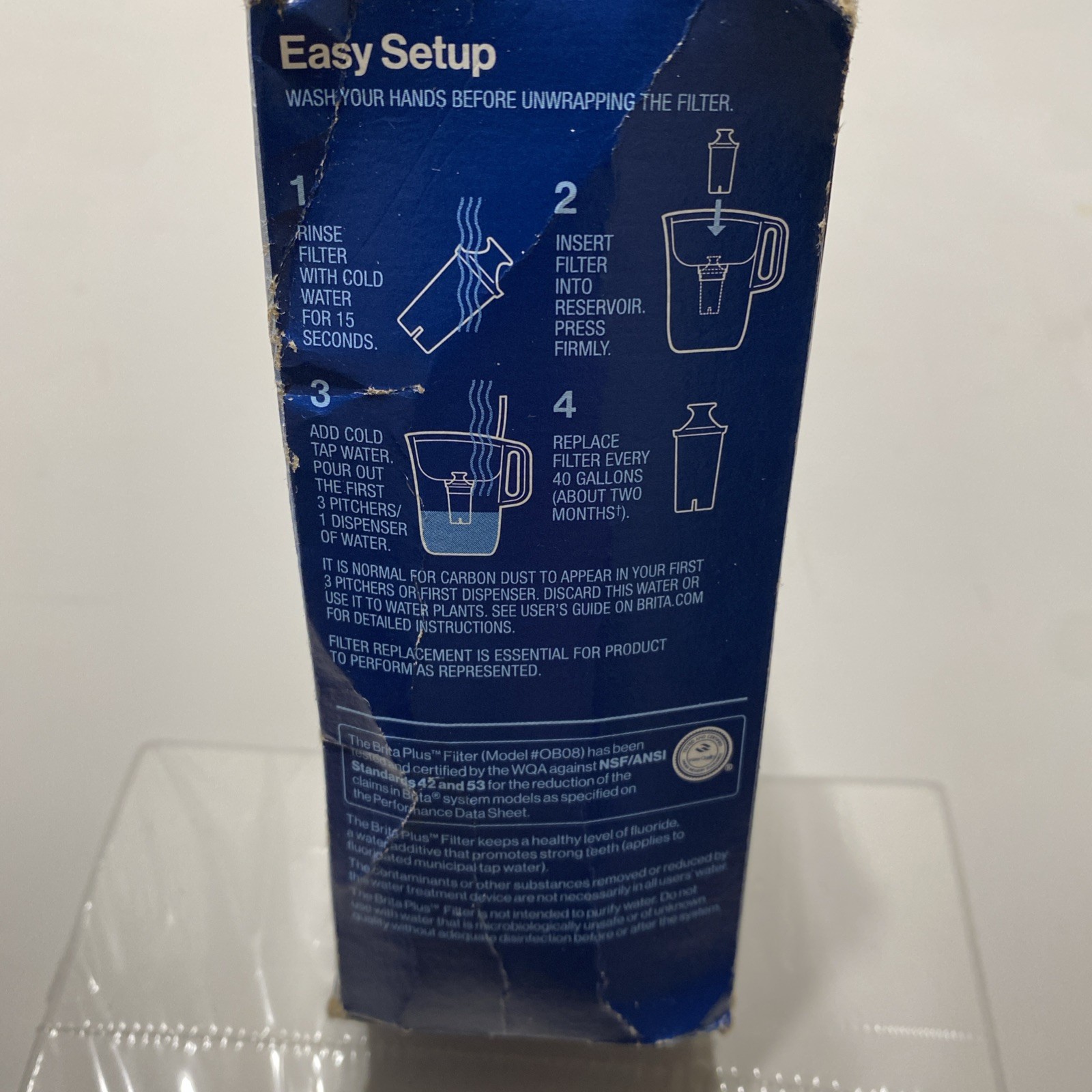 Brita Plus Water Filter Replacement for Pitchers & Dispensers BPA-Free 4 Pack