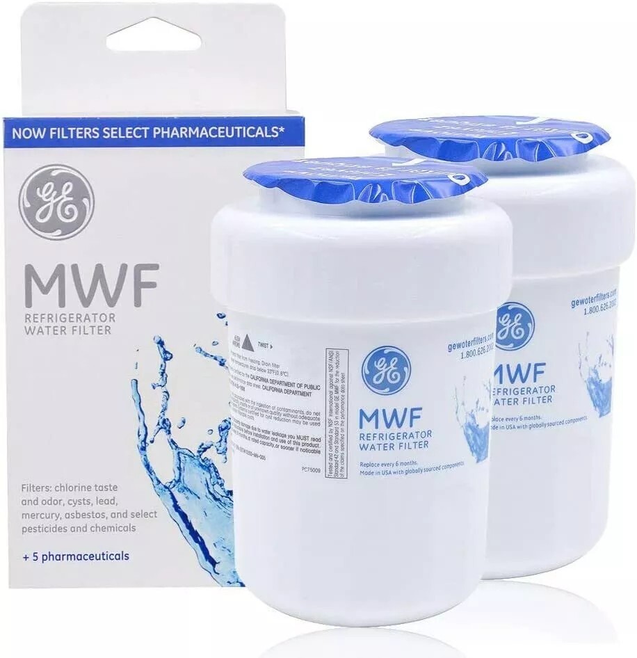 2 pack GE MWF New Genuine Sealed GWF 46-9991 MWFP Smartwater Fridge Water Filter
