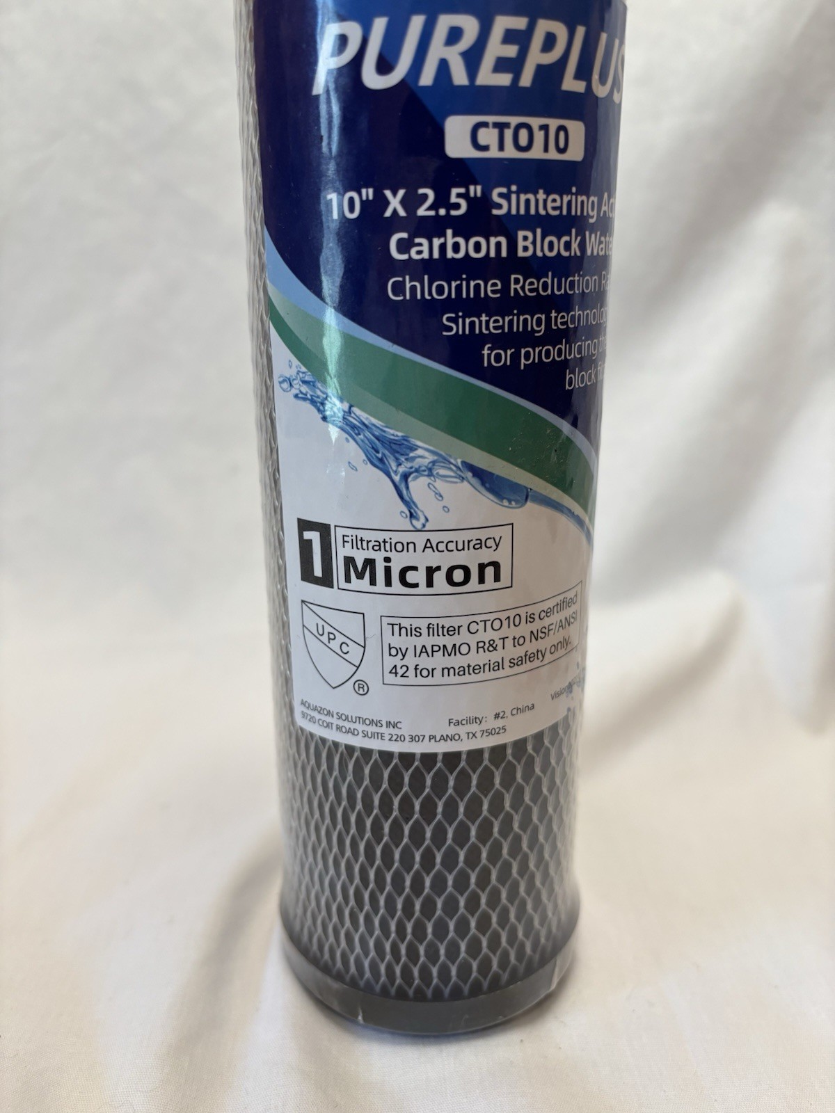 PurePlus CTO10 Filter 10″ x 2.5″ Sintering Activated Carbon Block Water Filter