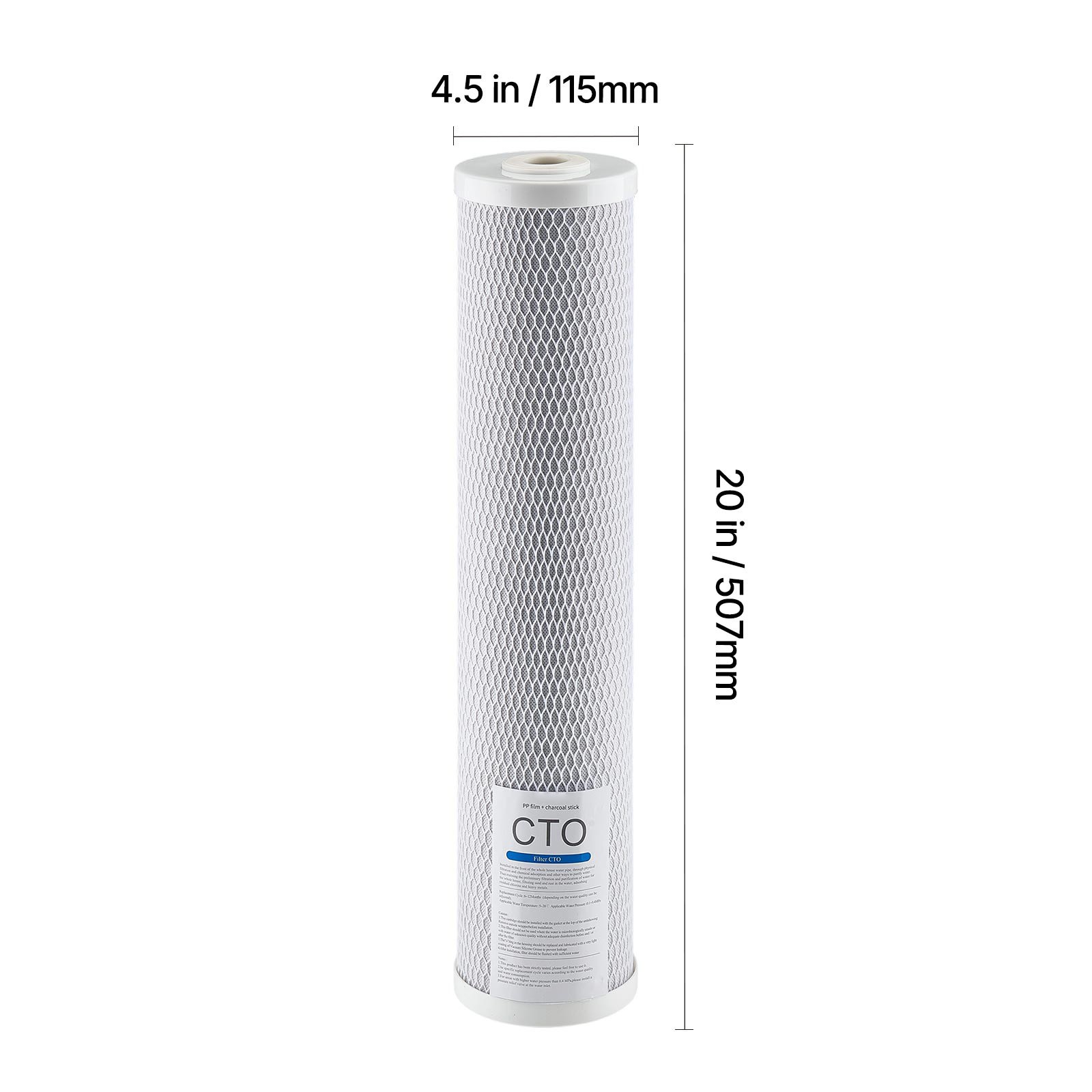 Whole House Water Filter Replacement Cartridge 4.5″x20″ CTO Carbon 2 Pack