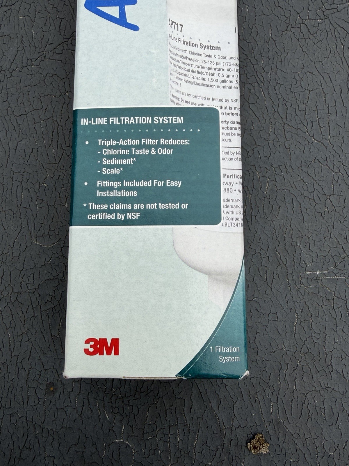 3M Aqua Pure In Line replacement triple action 5 micron water filter model AP717