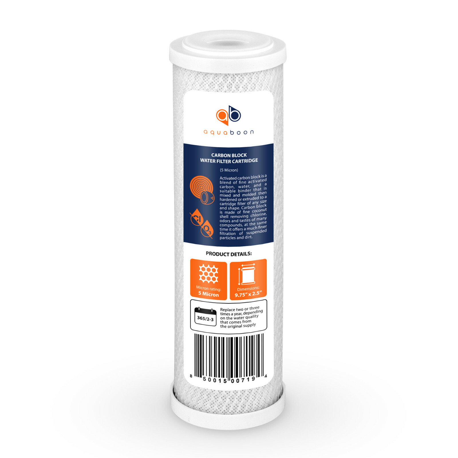 4PK of Coconut Shell Carbon Block 5µm CTO Water Filter Standard Size by Aquaboon