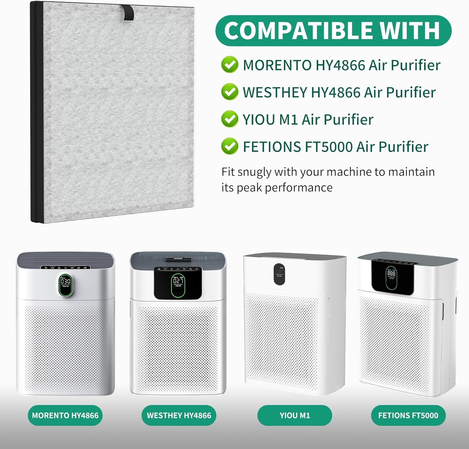 4 Packs Premium HY4866 Replacement Filter Compatible with MORENTO HY4866
