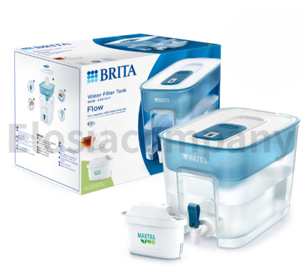 Brita Flow 8.2L Water Filter Dispenser Blue w/ 1 Basic Filter BPA Free