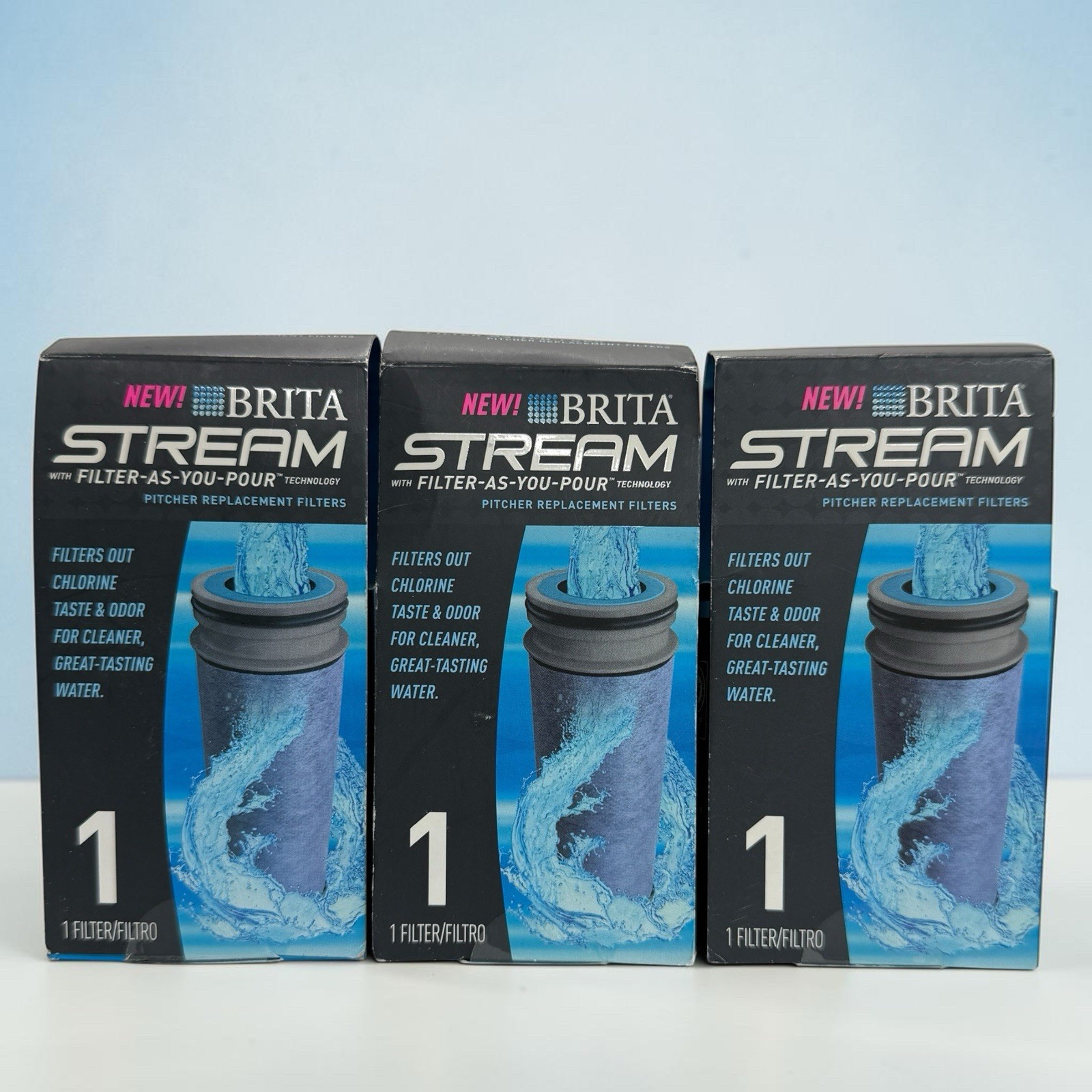Brita Stream Water Filter Replacement 3 Pack BPA Free 40 Gallon Pitcher