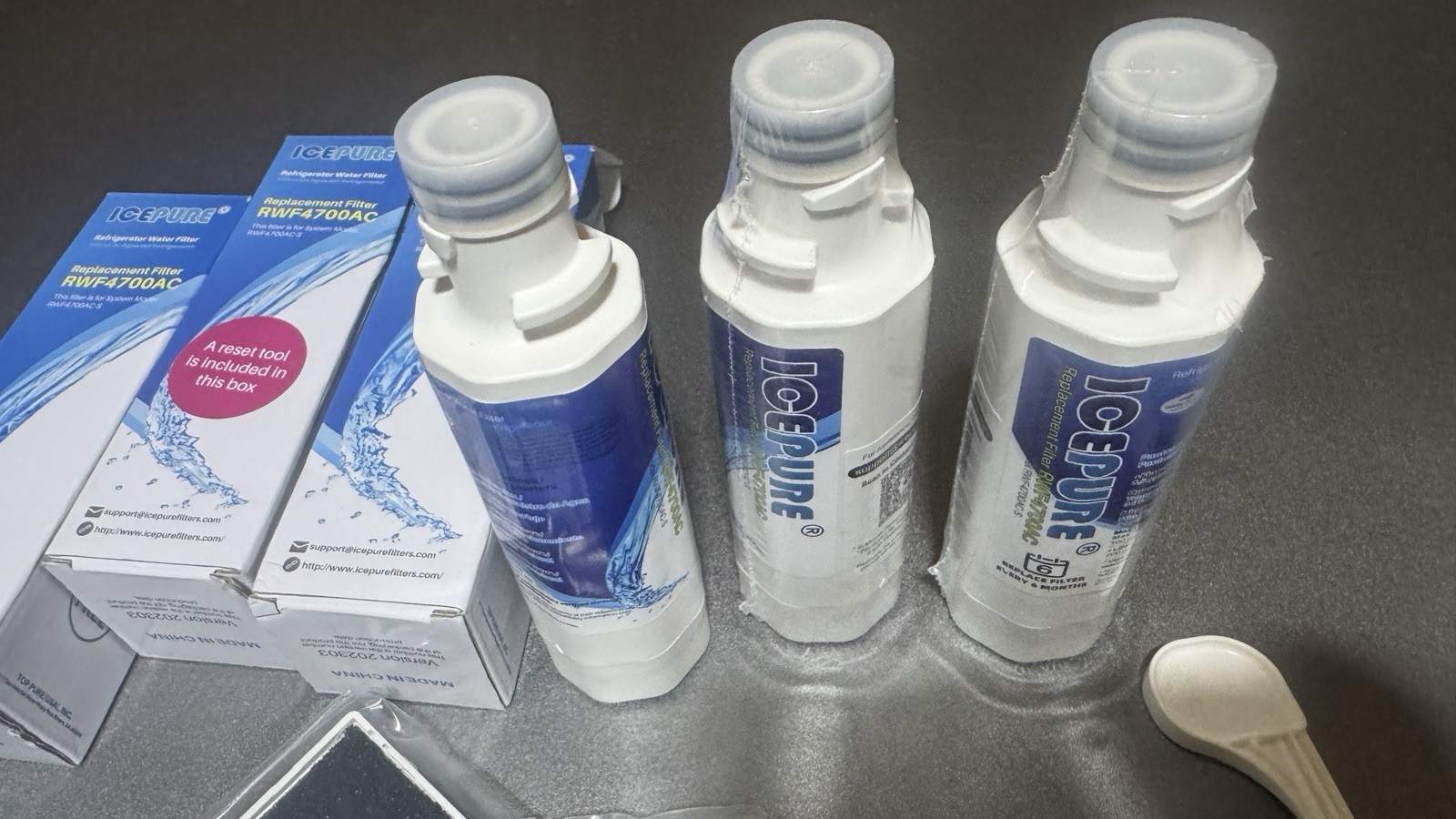 3 PACK ICEPURE ADQ747935 RWF4700AC Water & Air Filter Replacement for LG LT1000P