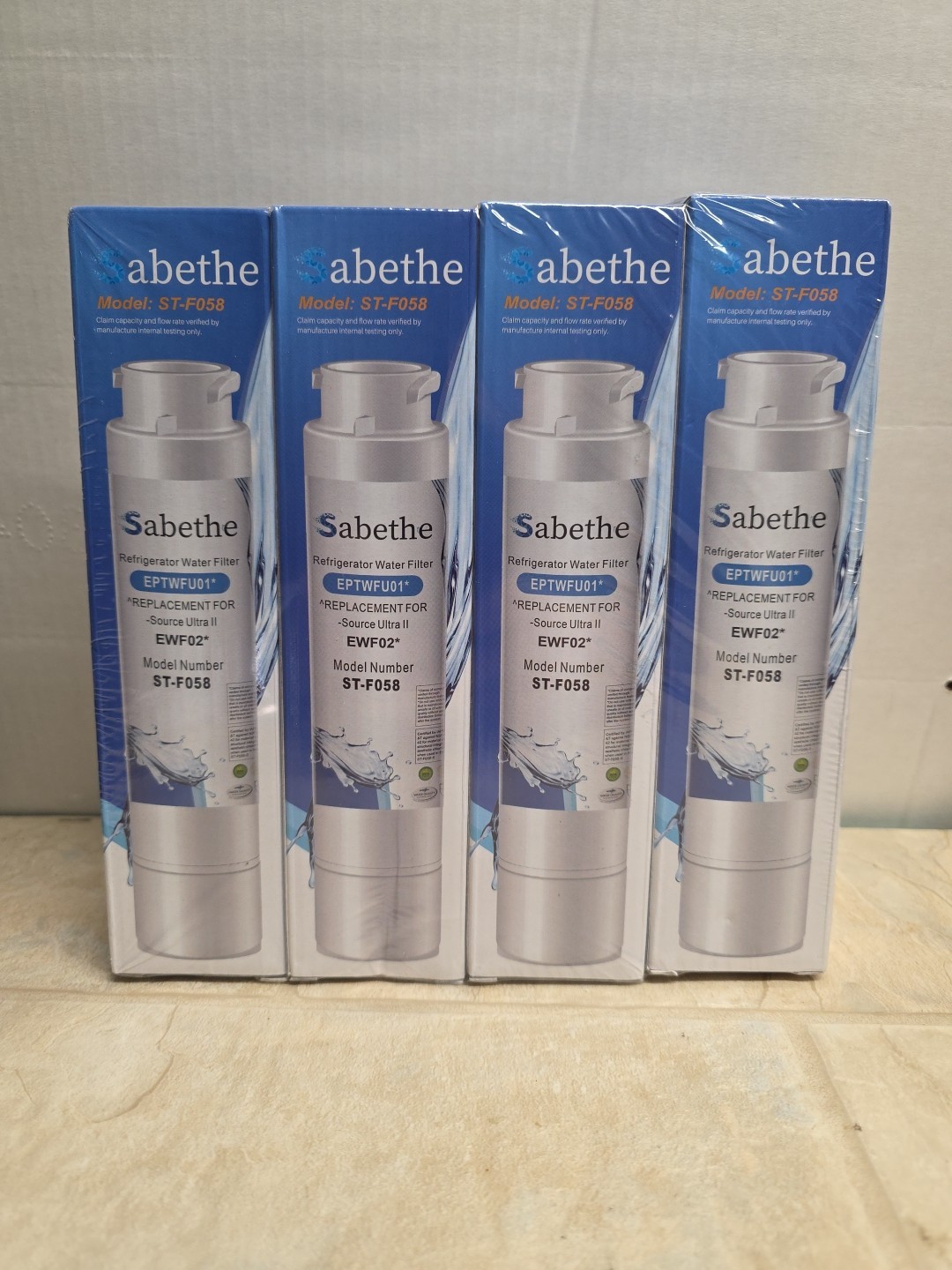 4 PACK NEW EWF02 Refrigerator Water Filter Replacement For EPTWFU01 Ultra 2