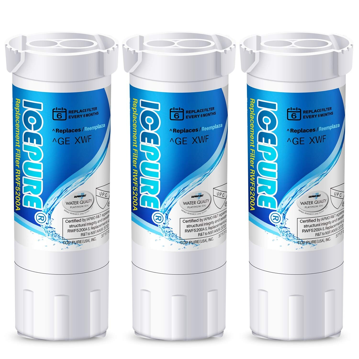 ICEPURE Compatible With GE®XWF（𝐍𝐎𝐓 𝐗𝐖𝐅𝐄）GE French Doors 3PACK