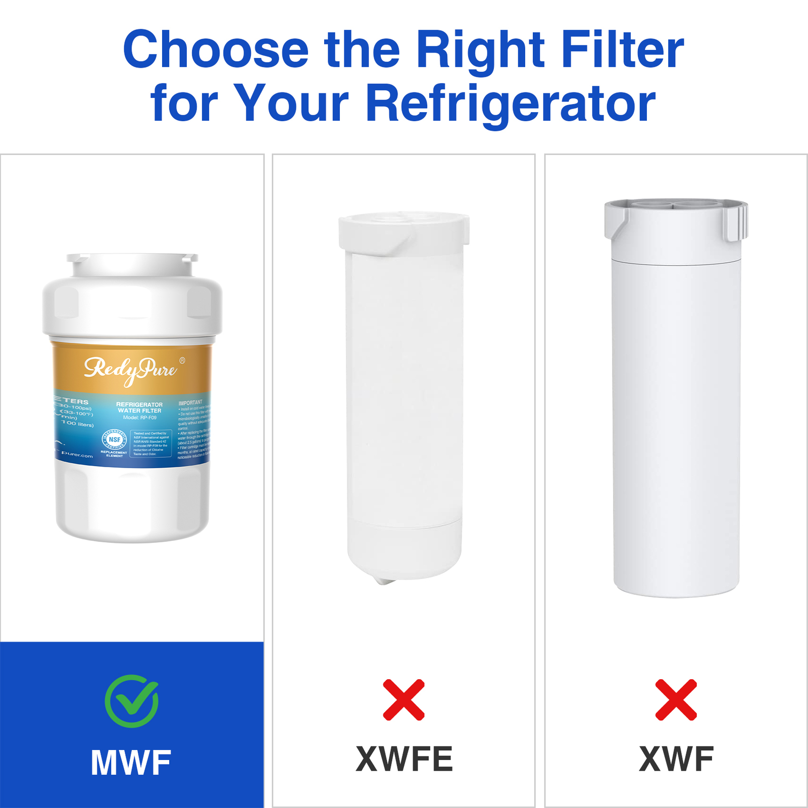 9 Pack Replacement Fit For GE MWF GWF06 FMG1 WF287 EFF-6013A PL-100 Water Filter