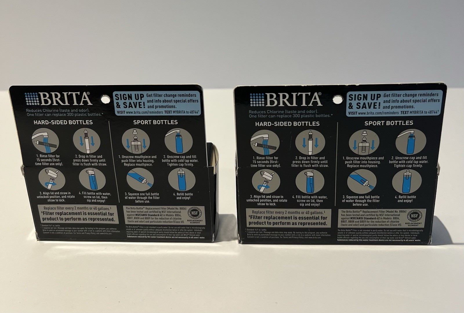 4 Packs Of 💙 2 Brita Bottle Replacement Filters Fits Hard Sided & Sport Bottle
