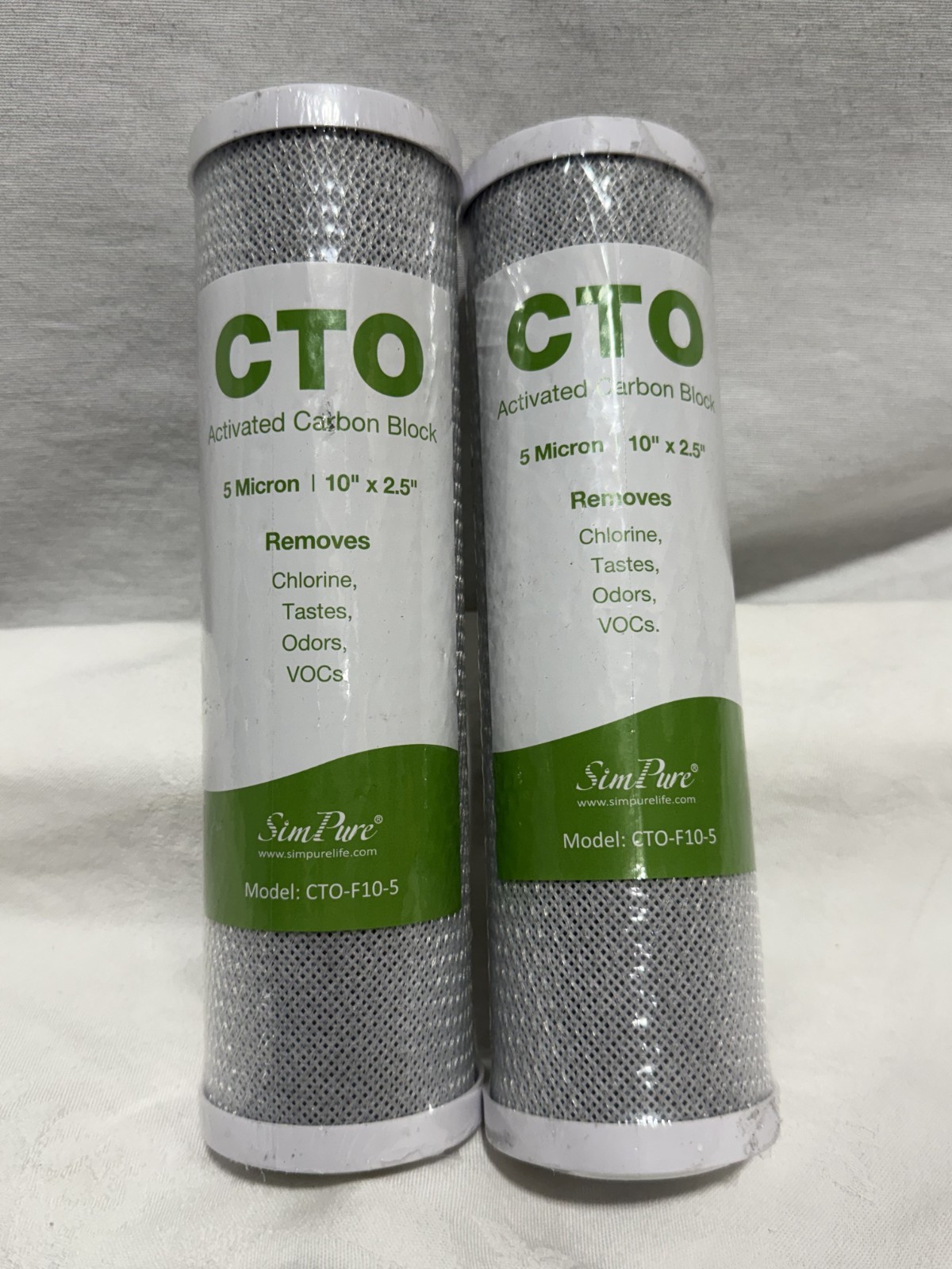 2 Pack 10″x2.5″ 5 Micron CTO Carbon Block Water Filter Cartridge Whole House RO