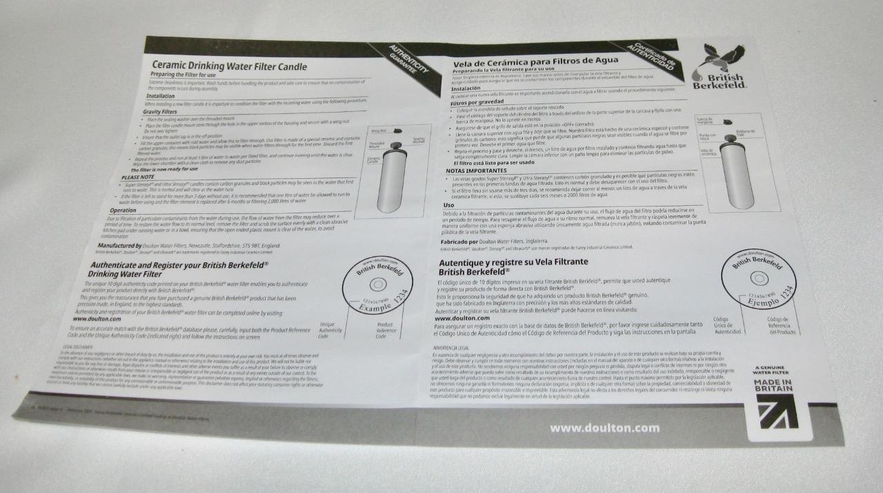 2 Pack Doulton Ceramic Ultra Sterasyl Gravity Water Filter 7” British Berkefeld