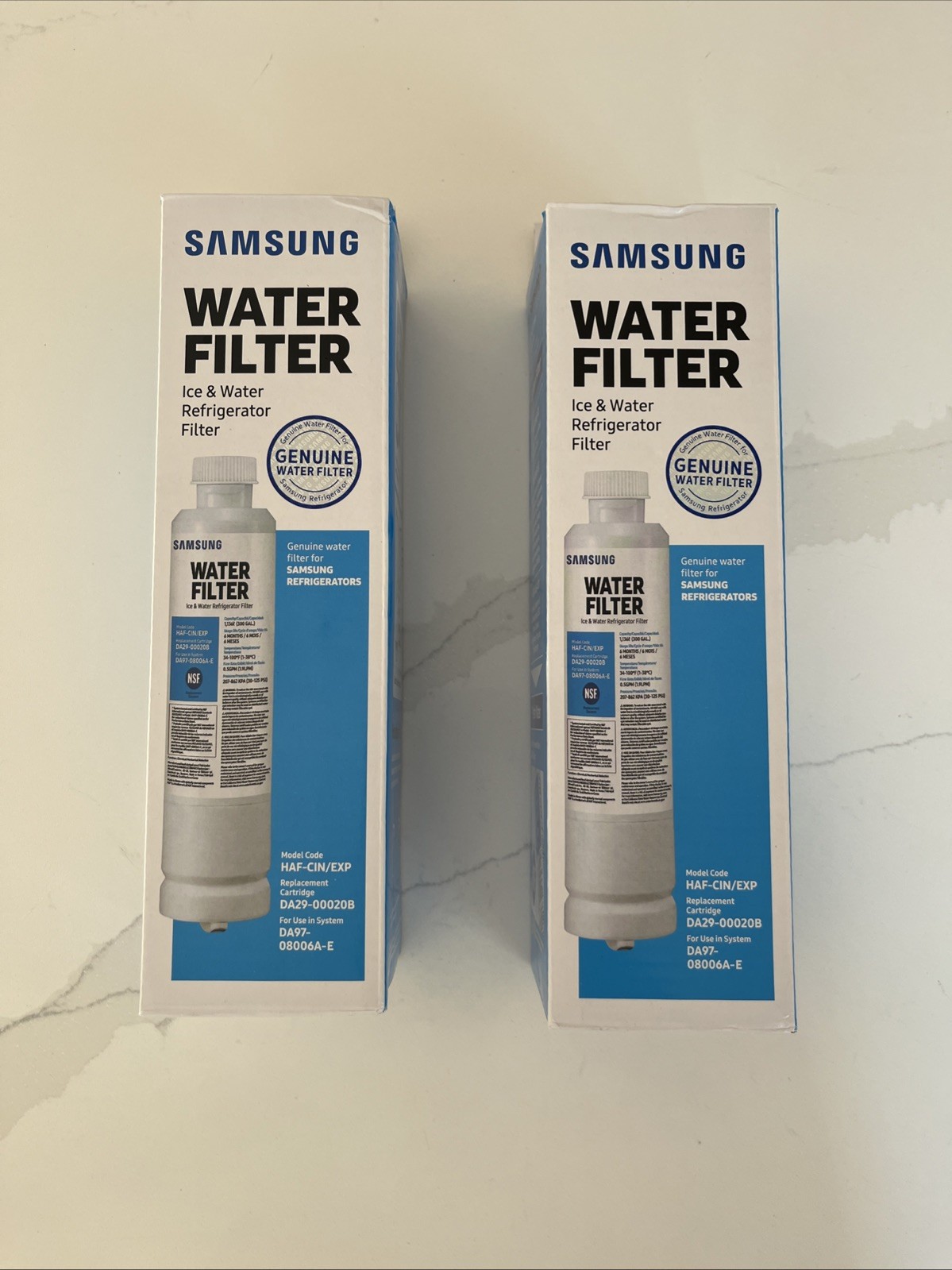2 PACK Genuine Samsung DA29-00020B HAF-CIN/EXP Refrigerator Water Filter (New)