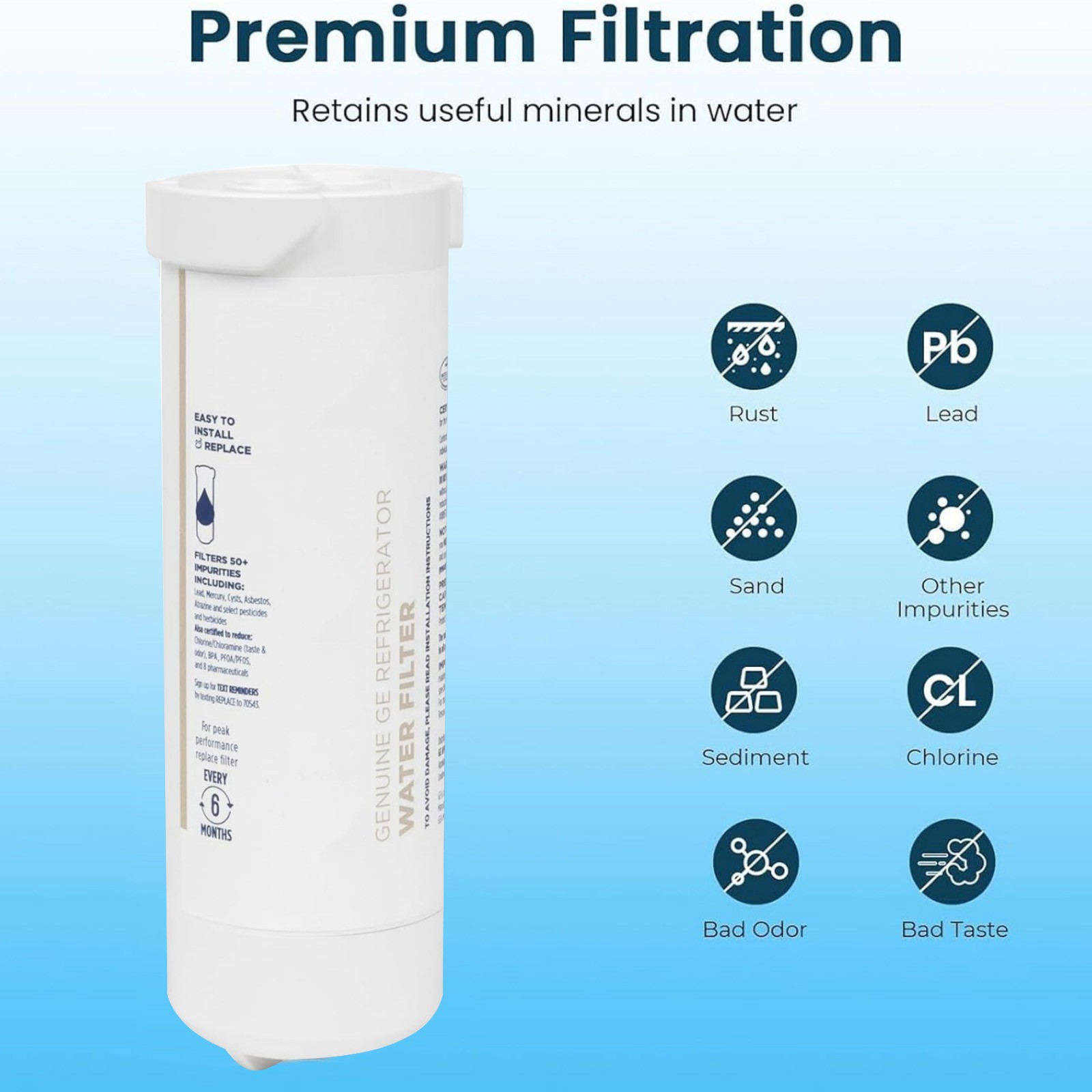 For GE XWFE Water Filter Cartridge Replacement Without Chip Reduce Impurities