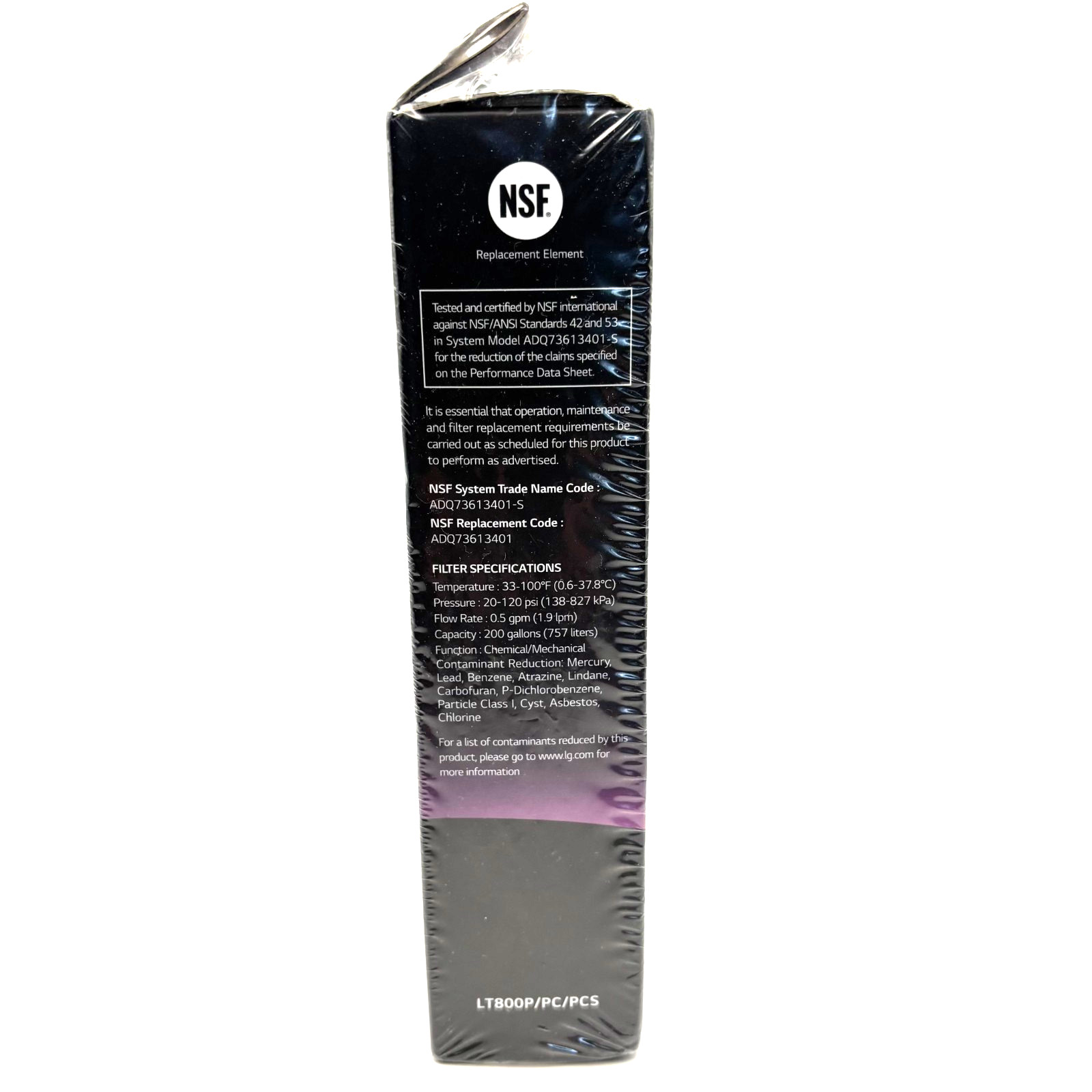 LG Water Filter Replacement Cartridge LT800P Refrigerator 200 Gal Cap ADQ736134