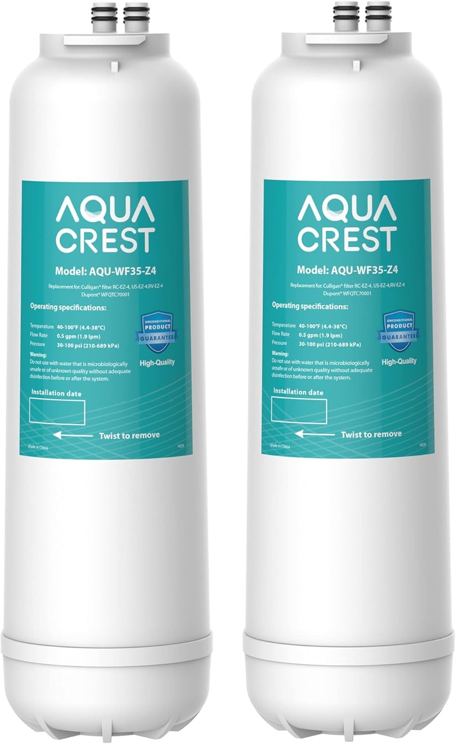 AQUA CREST Water Filter Replacement for Culligan® RC-EZ-4, DuPont® WFQTC30001(2)