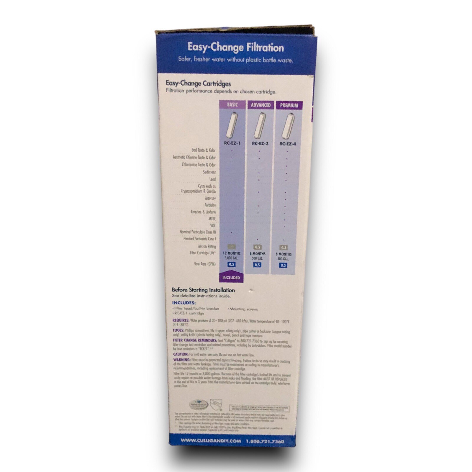 Culligan IC-EZ-1 Basic Ice Maker & Refrigerator Easy Change Filtration System