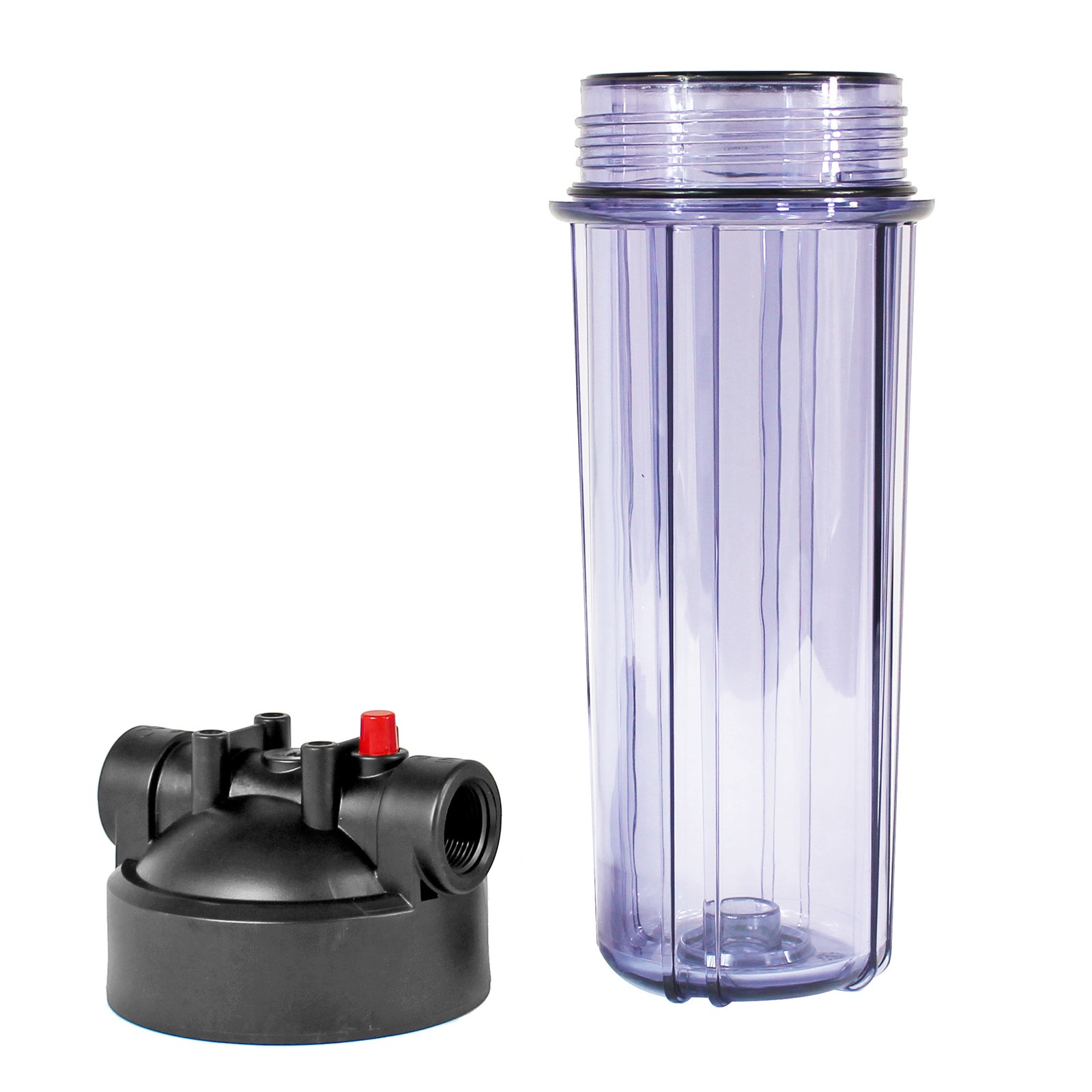 Standard 2.5×10″ Clear Filter Housing 3/4″ NPT with Pressure Release