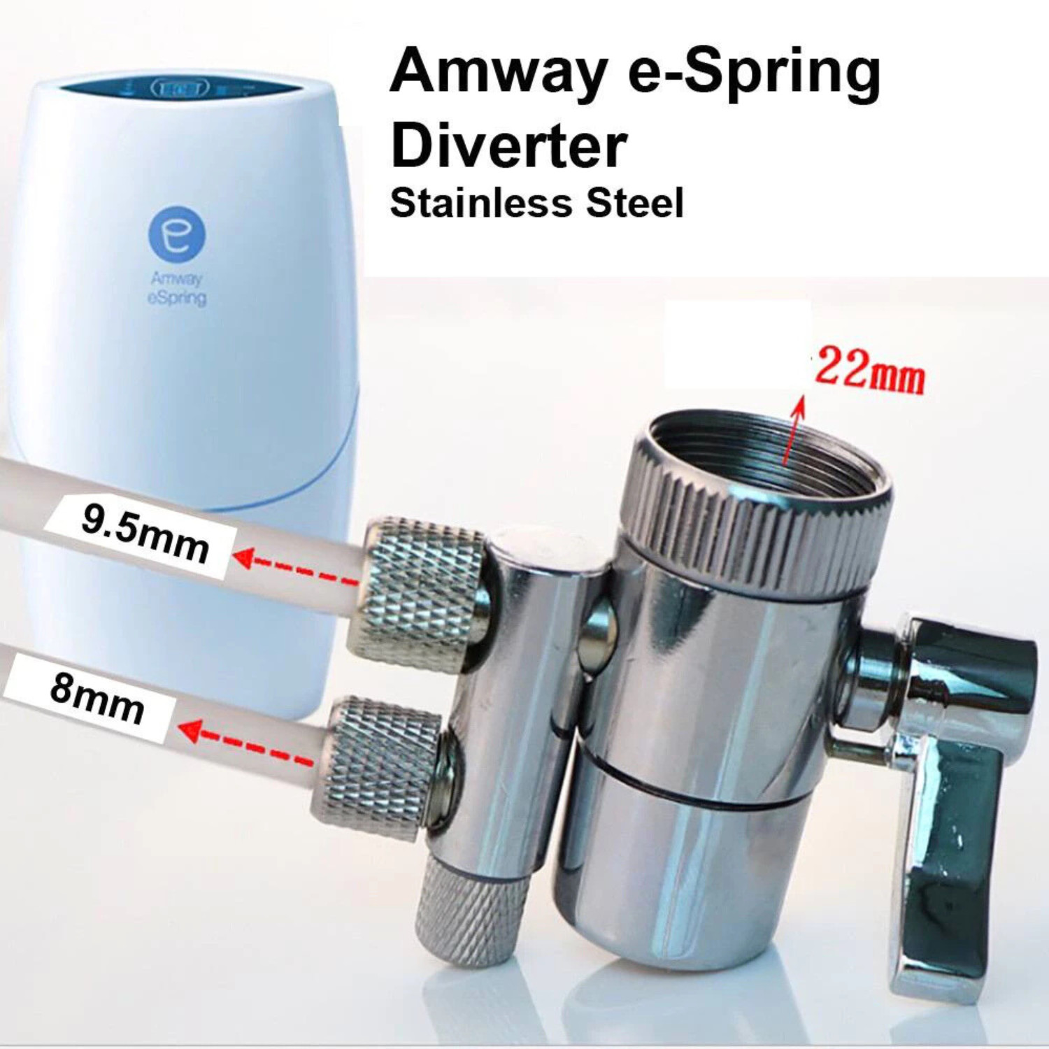 Diverter eSpring Amway Two Way Faucet Valve for 3/8″ in & 2.5/8″ tubing out easy