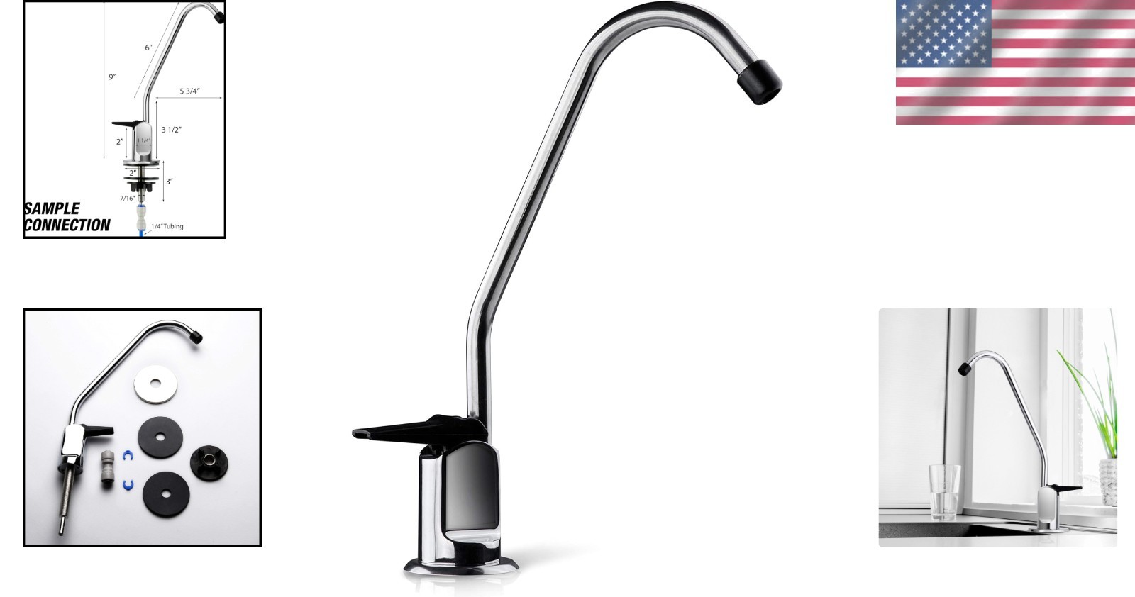 Elegant 9-Inch Lead-Free RO Faucet in Polished Chrome – Modern Kitchen Staple