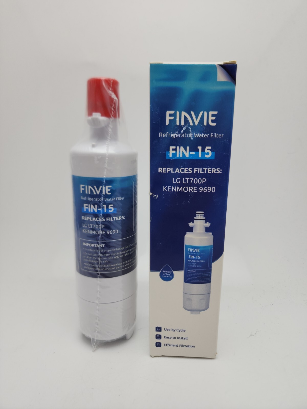 FINVIE FIN-15 Refrigerator Water Filter Compatible with LG LT700P Kenmore 9690