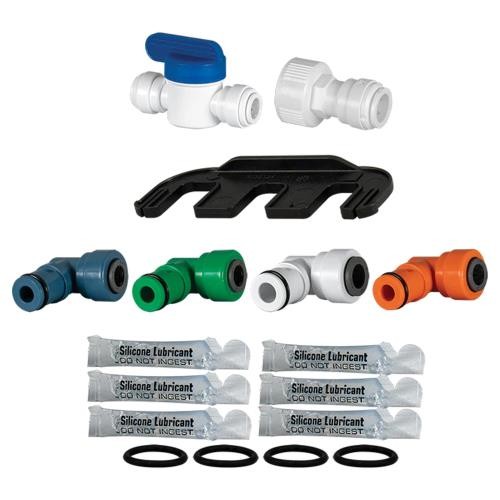 HydroLogic Evo 1000 Fitting Kit – 4 fittings (1 blue/1 green/1 white/1 orange)
