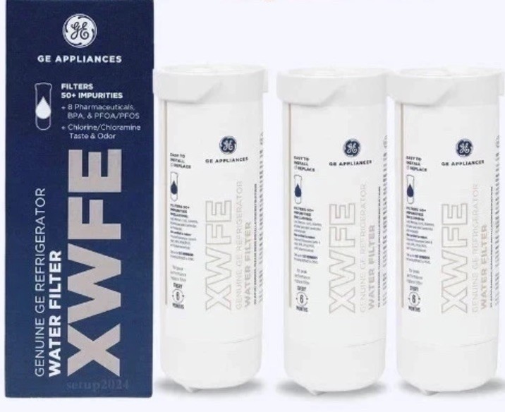 3 Pack GE XWFE AUTHENTIC Refrigerator Replacement Water Filter With RFID Chip