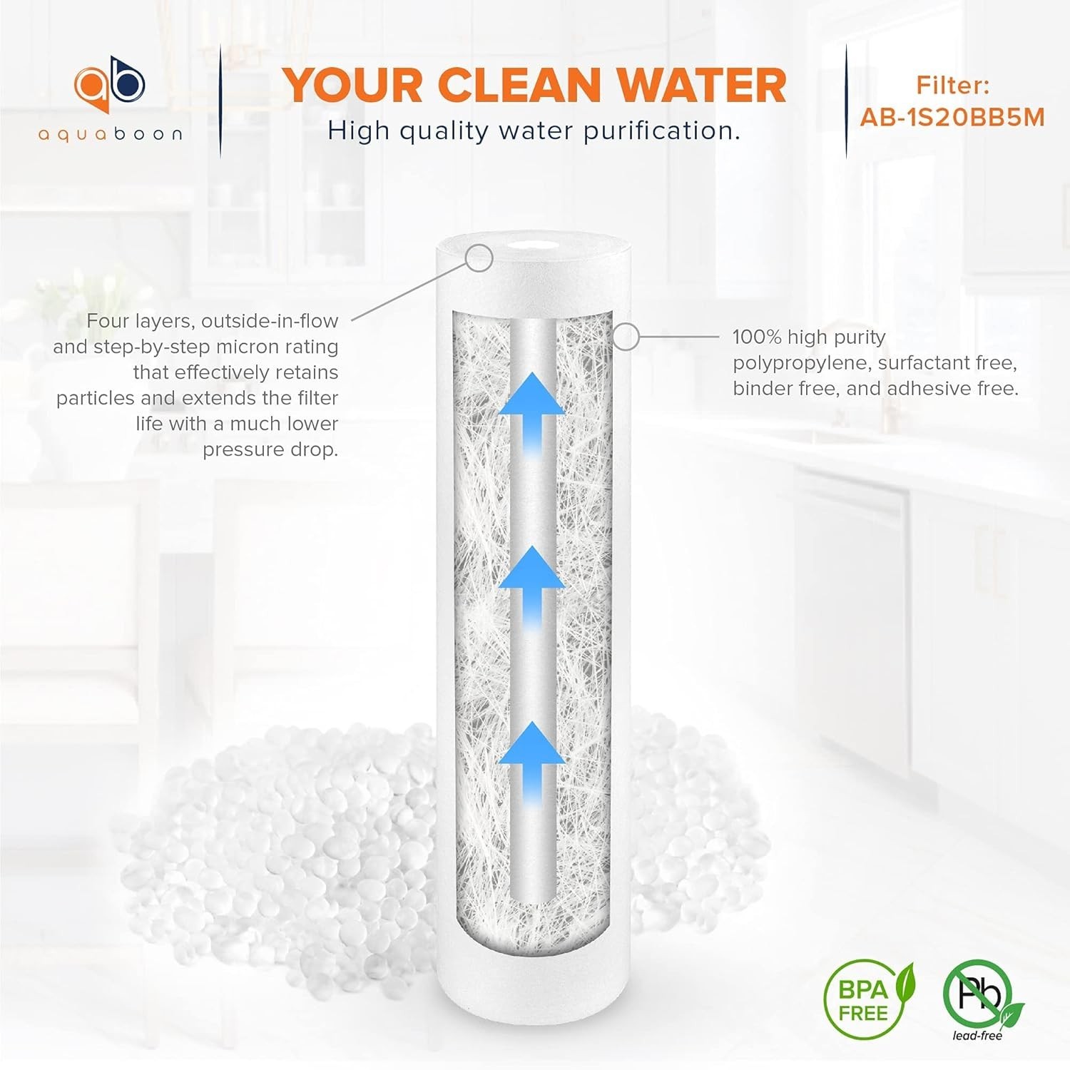 5 Micron 20 x 4.5 Whole House Sediment Filter Cartridge 20 inch Water Filter …